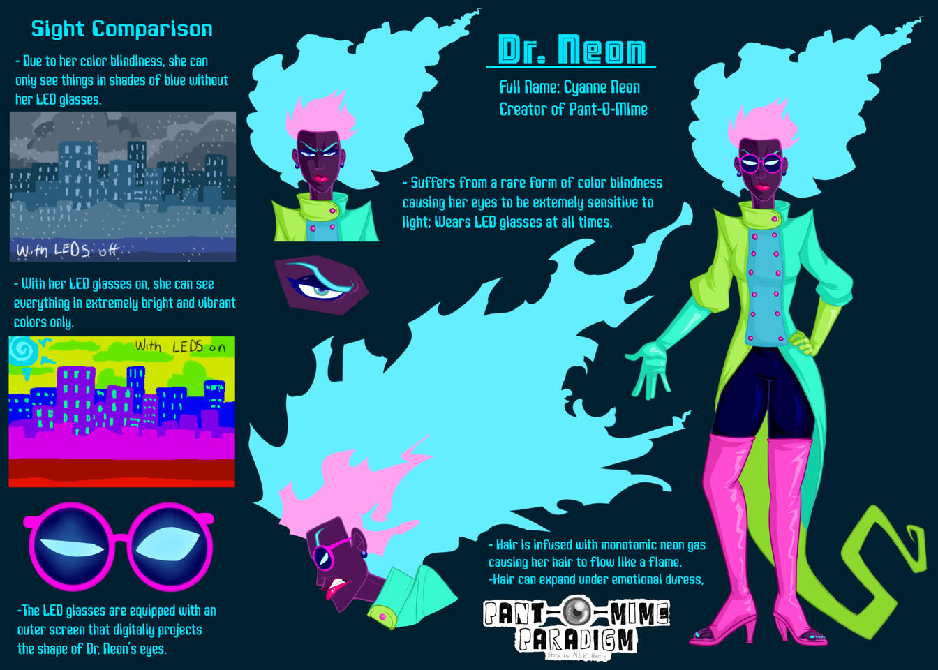 Commercial Character Design - Dr. Neon for Pant-O-Mime